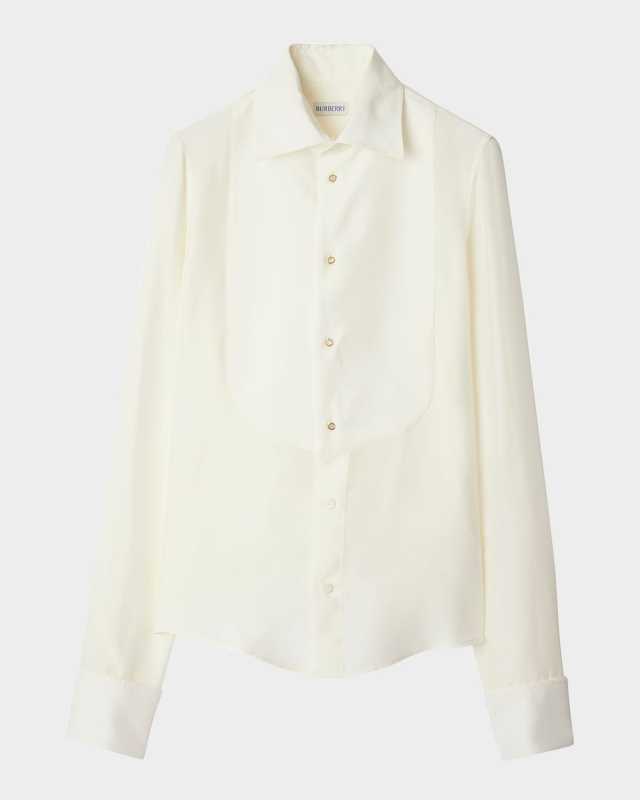 Bib Silk Button-Down Shirt